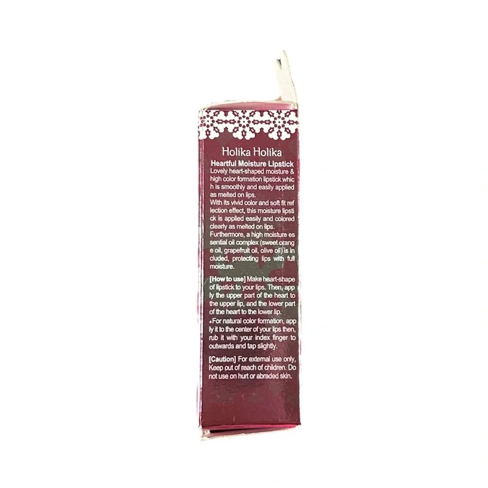 Holika Holika Heartful Moisture Heart Shaped Lipstick in Kissing Red Discont NIB